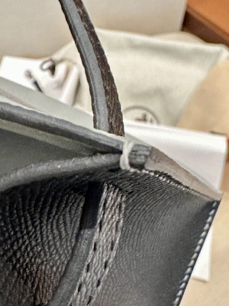 Hermès Mini Kelly 19 Epsom Blue Glacier & Noir Silver Hardware - Image 9