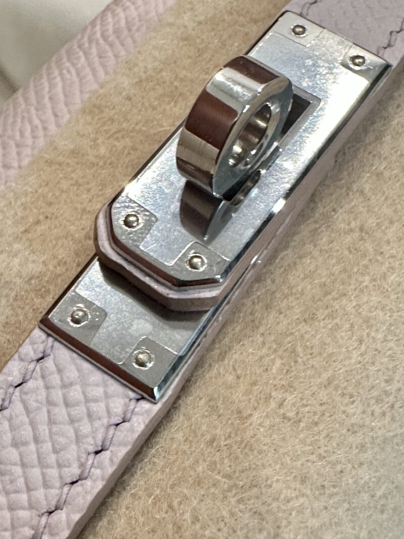 Hermès Kelly 25 Epsom Mauve Silver Hardware - Image 18
