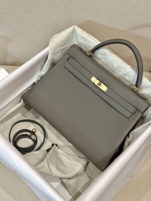 Hermès Kelly 35 Togo Gris Meyer Gold Hardware