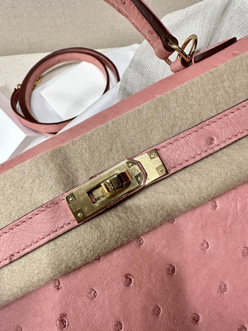 Hermès Kelly 25 Ostrich Terre Cuite Gold Hardware - Image 6