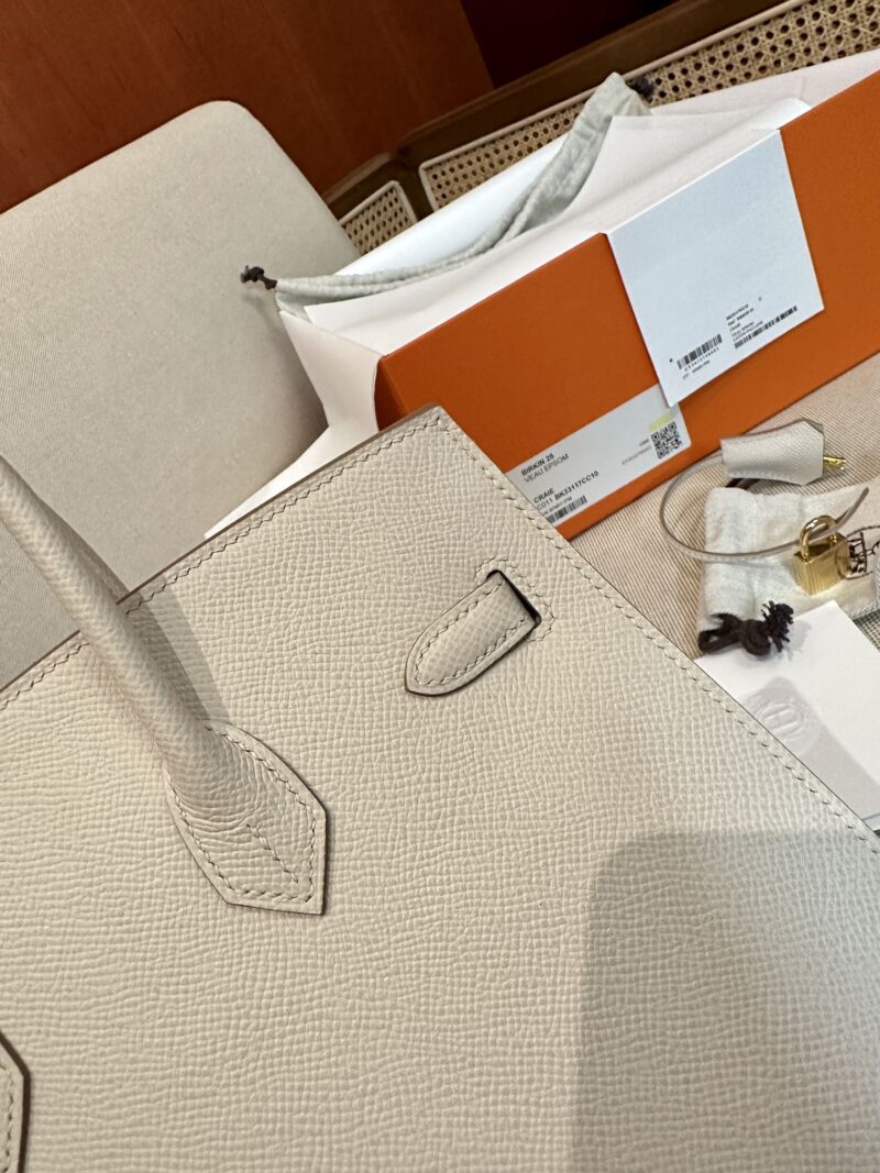 Hermès Birkin 25 Craie Epsom Gold Hardware - Image 10