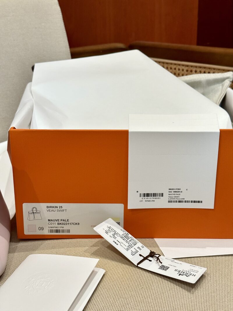 Hermès Birkin 25 Mauve Pale Swift Palladium Hardware - Image 5
