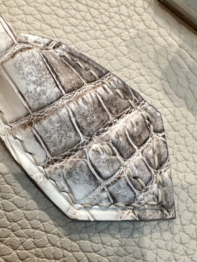 Hermès Birkin 25 Himalaya, Craie Crocodile, Togo Palladium Hardware - Image 12