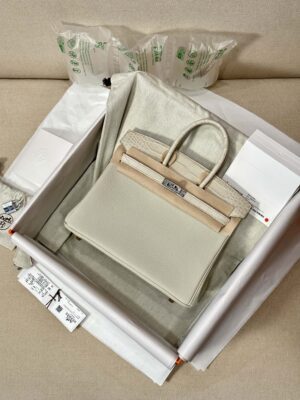 Hermès Birkin 25 Beton Crocodile, Togo Palladium Hardware