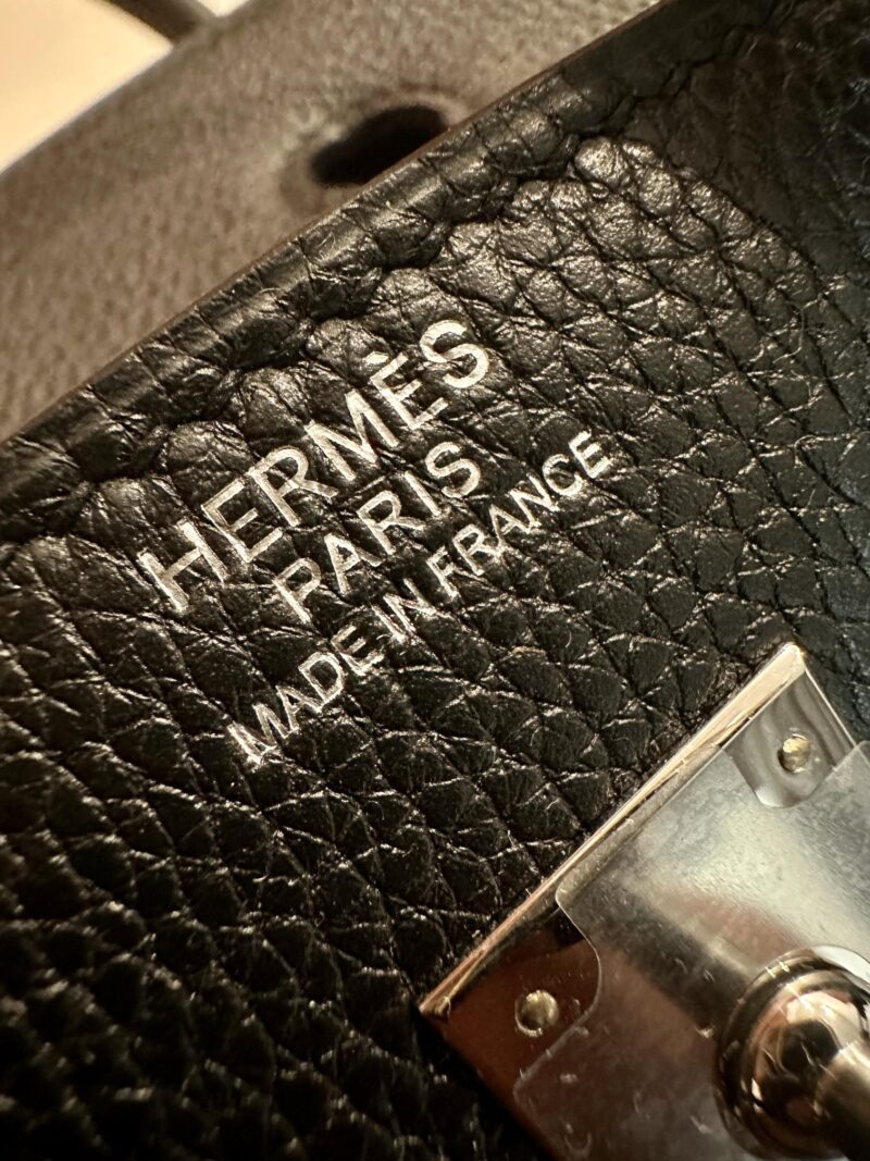 Hermès Birkin 25 Noir, Silver Togo Palladium Hardware - Image 7