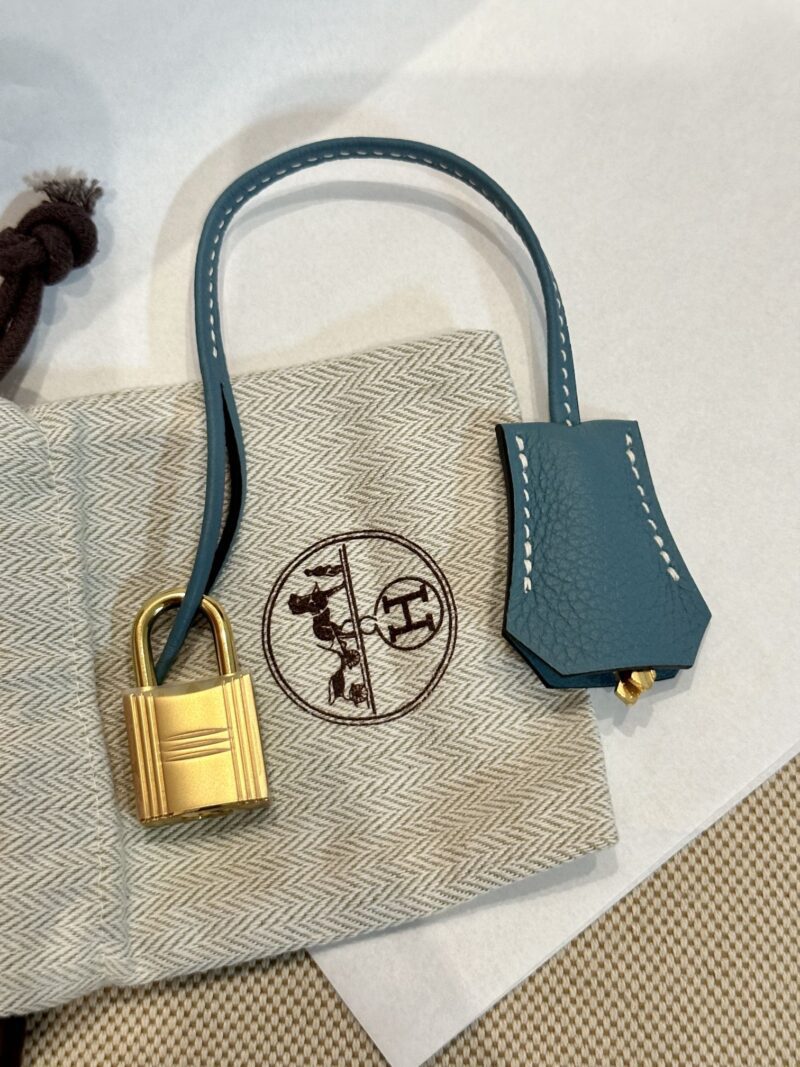 Hermès Birkin 25 Blue Jean, Gold Togo Gold Hardware - Image 10