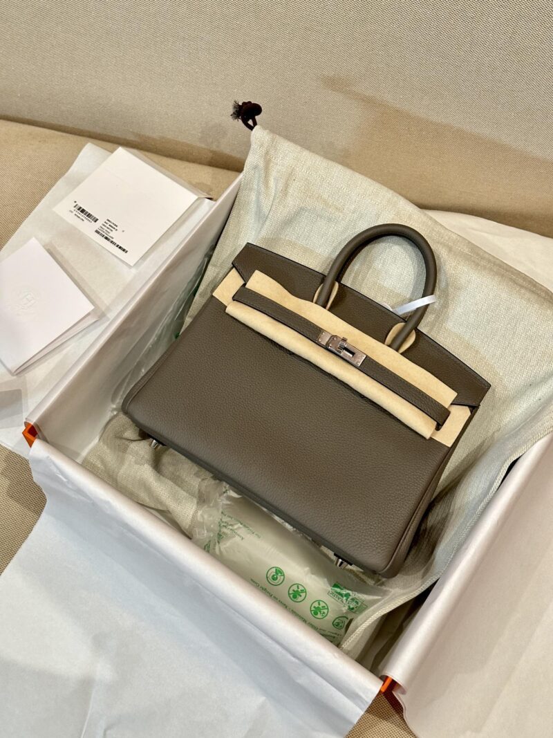 Hermès Birkin 25 Gris Meyer, Silver Togo Palladium Hardware