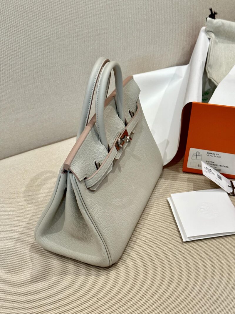 Hermès Birkin 25 Beton Togo Palladium Hardware - Image 3