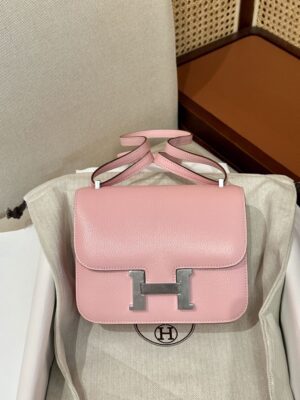 Hermès Constance 19 Rose Sakkura Chevre Palladium Hardware