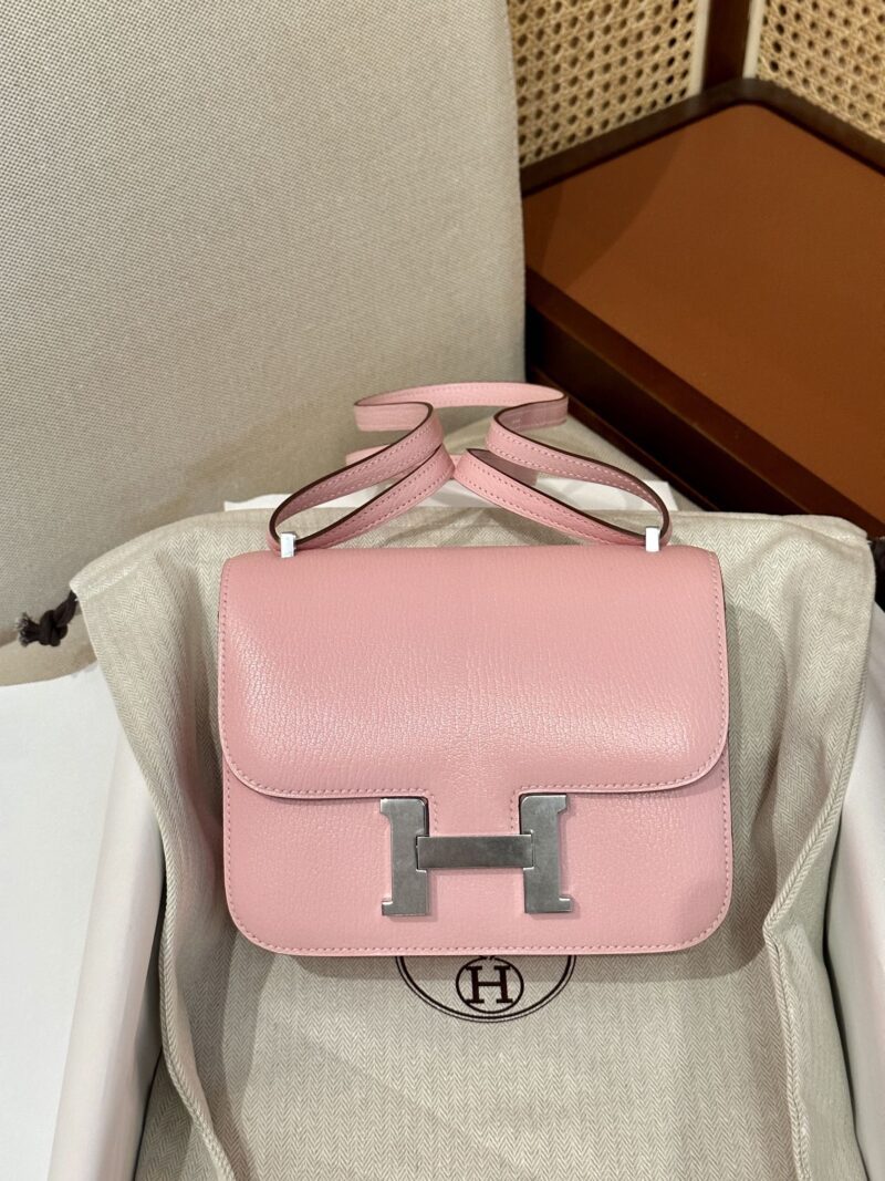 Hermès Constance 19 Rose Sakkura Chevre Palladium Hardware