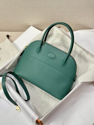 Hermès Bolide 27 Epsom Malachite Gold Hardware