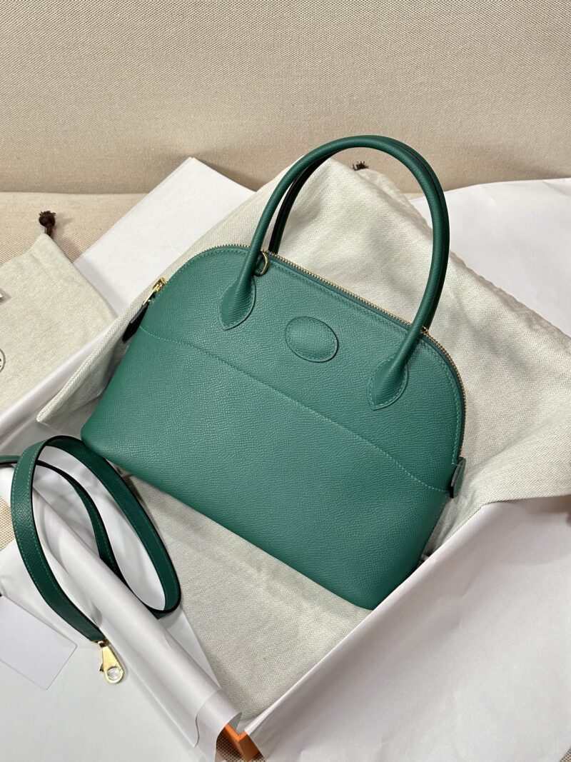 Hermès Bolide 27 Epsom Malachite Gold Hardware