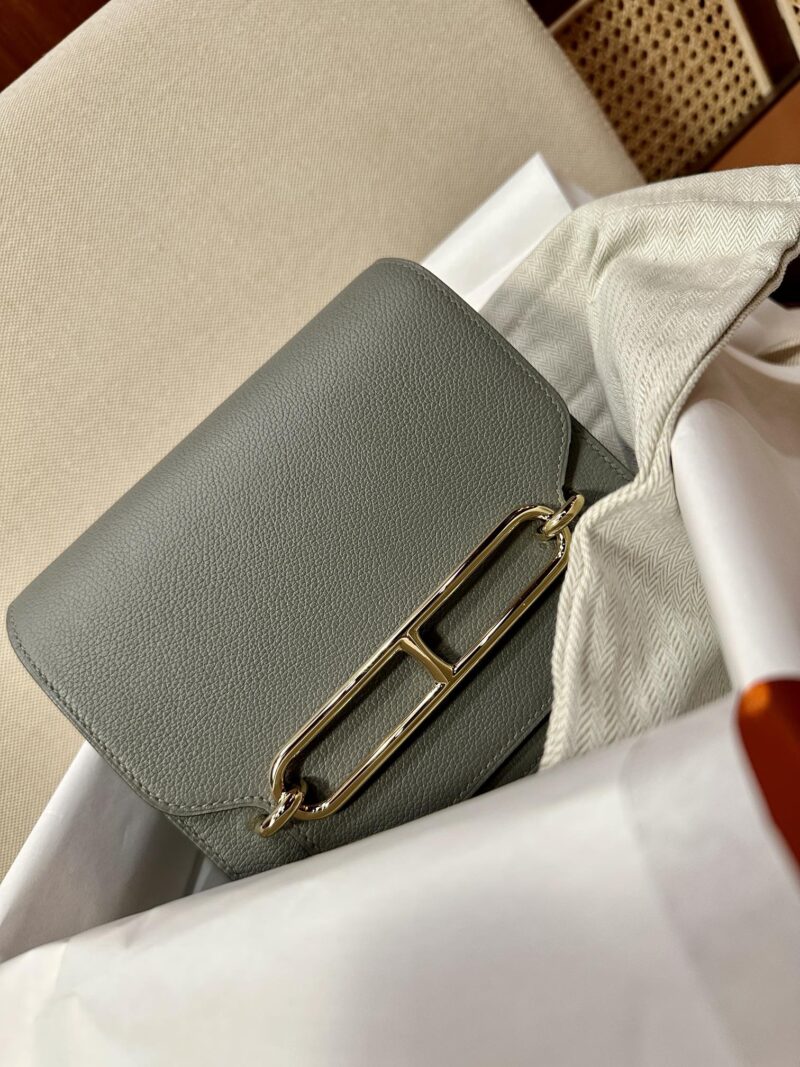 Hermès Roulis 19 Evercolor Gris Meyer Gold Hardware - Image 3