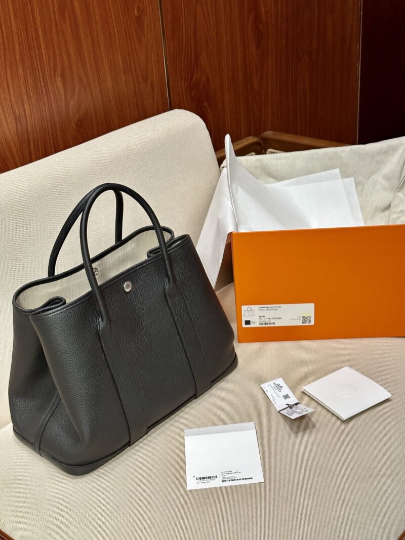 Hermès Garden Party 36 Negonda Noir Silver Hardware - Image 4