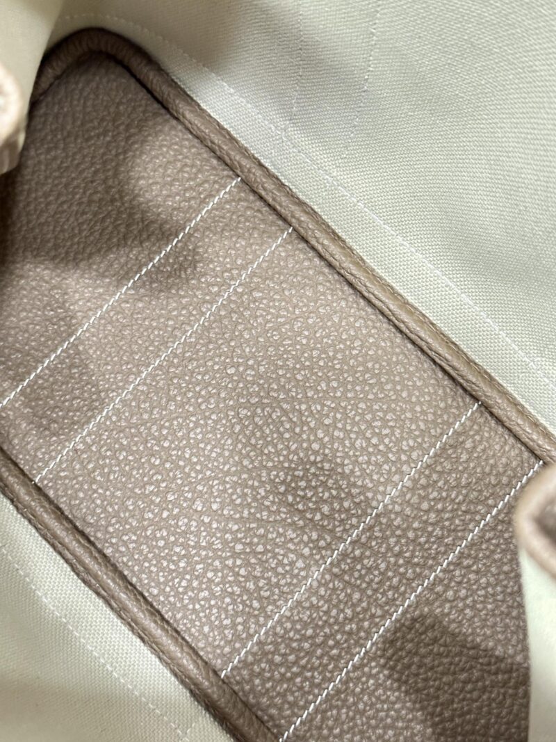 Hermès Garden Party 30 Canvas & Togo Beton & Etoupe Silver Hardware - Image 6