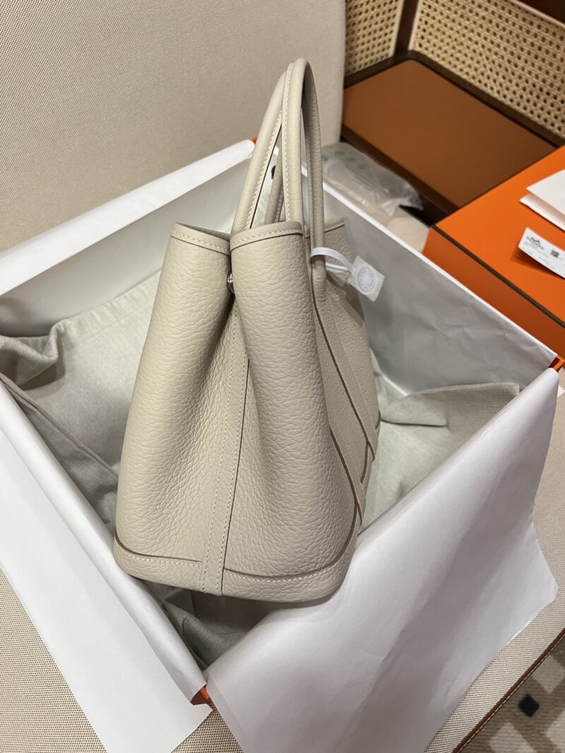 Hermès Garden Party 30 Country Leather Craie Silver Hardware - Image 5