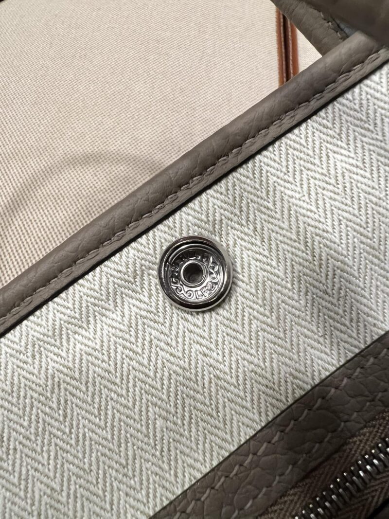 Hermès Garden Party 30 Country Gris Asphalt Silver Hardware - Image 8