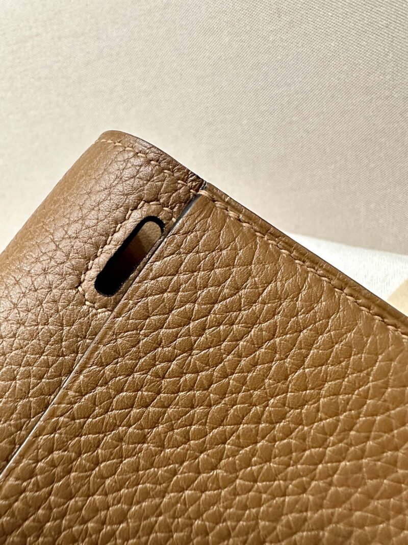 Hermès Halzan 25 Clemence Alezan & Biscuit Silver Hardware - Image 9