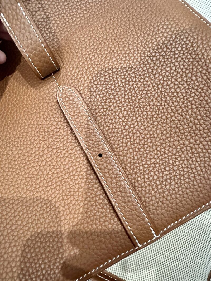 Hermès Halzan 25 Evercolor Gold Silver Hardware - Image 6