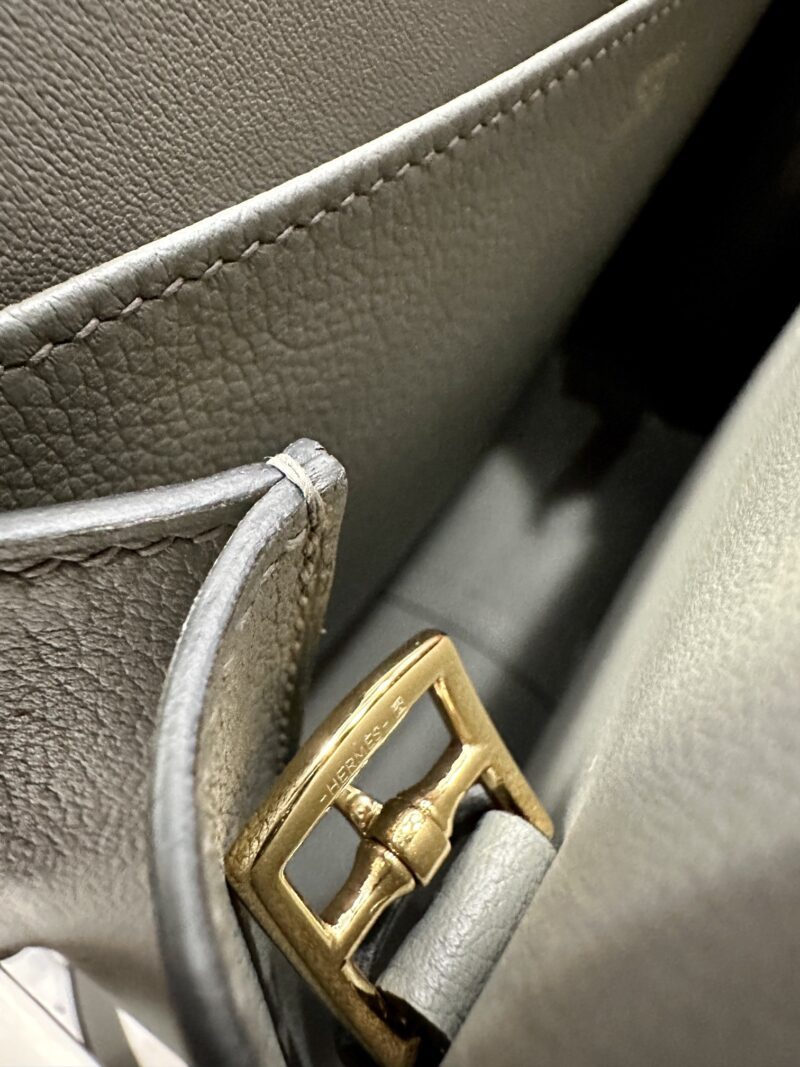 Hermès Halzan 25 Evercolor Gris Meyer Silver Hardware - Image 4