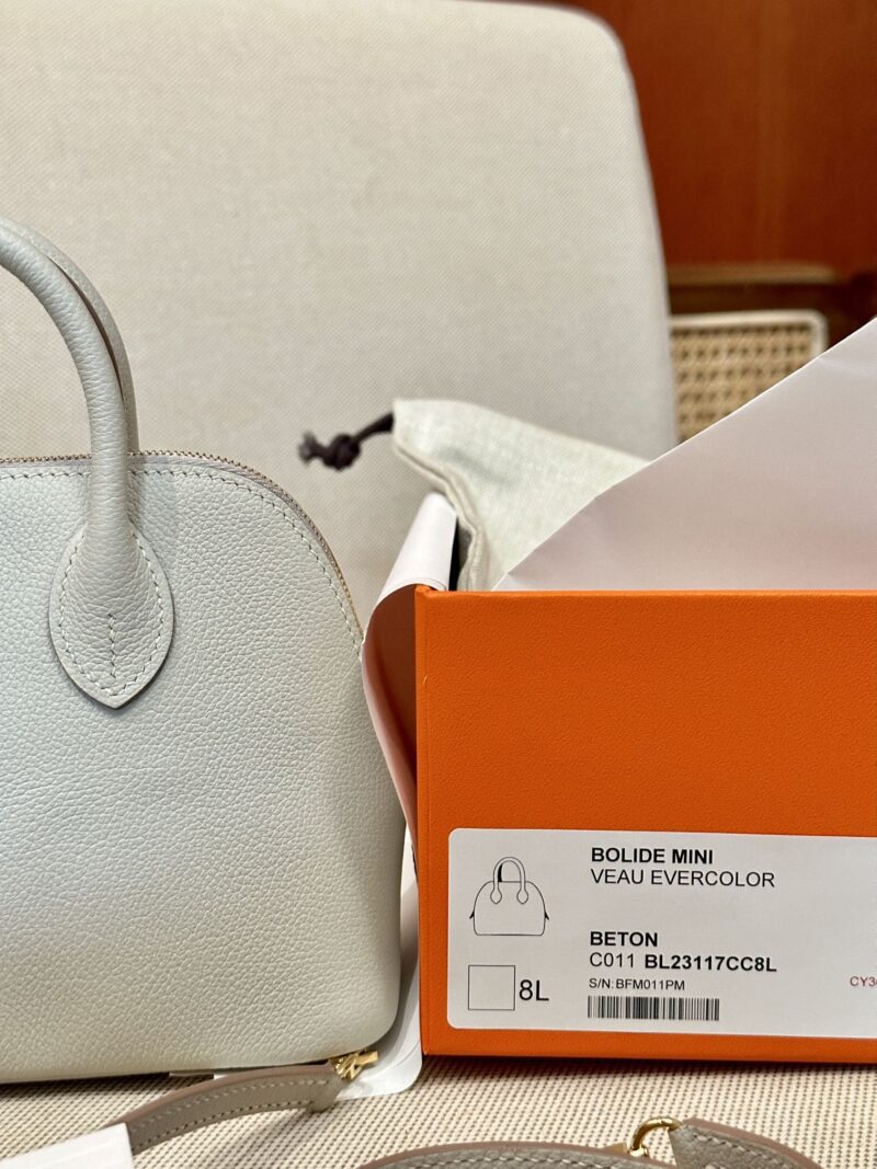 Hermès Mini Bolide 18 Evercolor Beton Gold Hardware