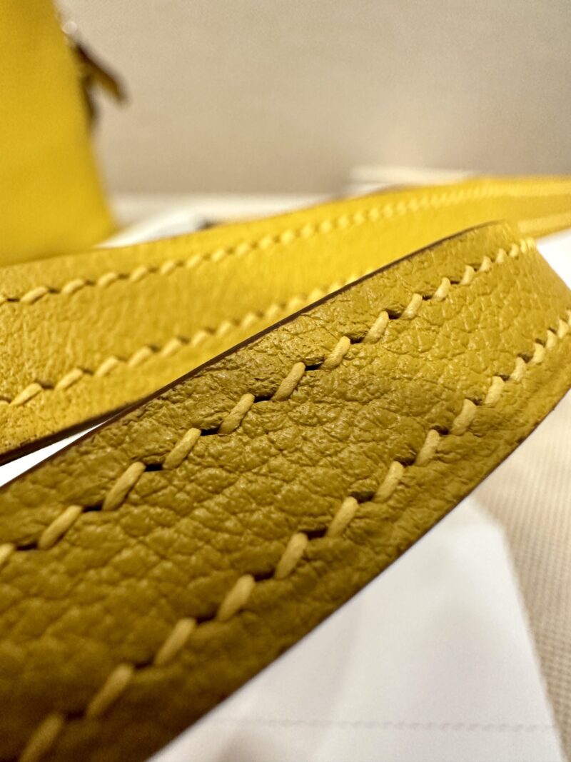 Hermès Mini Bolide 18 Evercolor Amber Silver Hardware