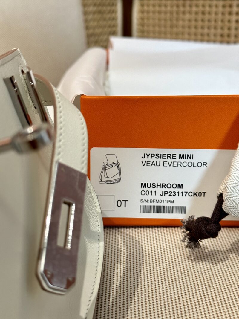 Hermès Jypsiere 23 Swift Mushroom Silver Hardware - Image 9