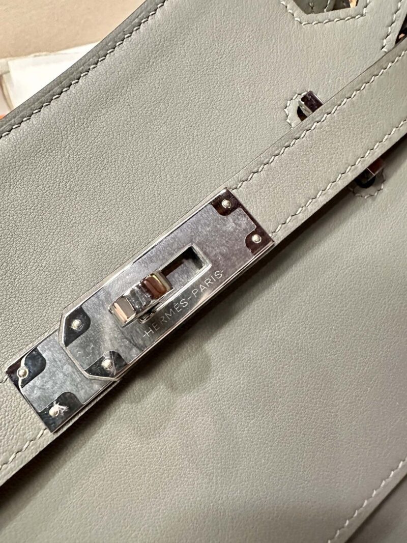 Hermès Jypsiere 23 Swift Gris Meyer Silver Hardware - Image 12