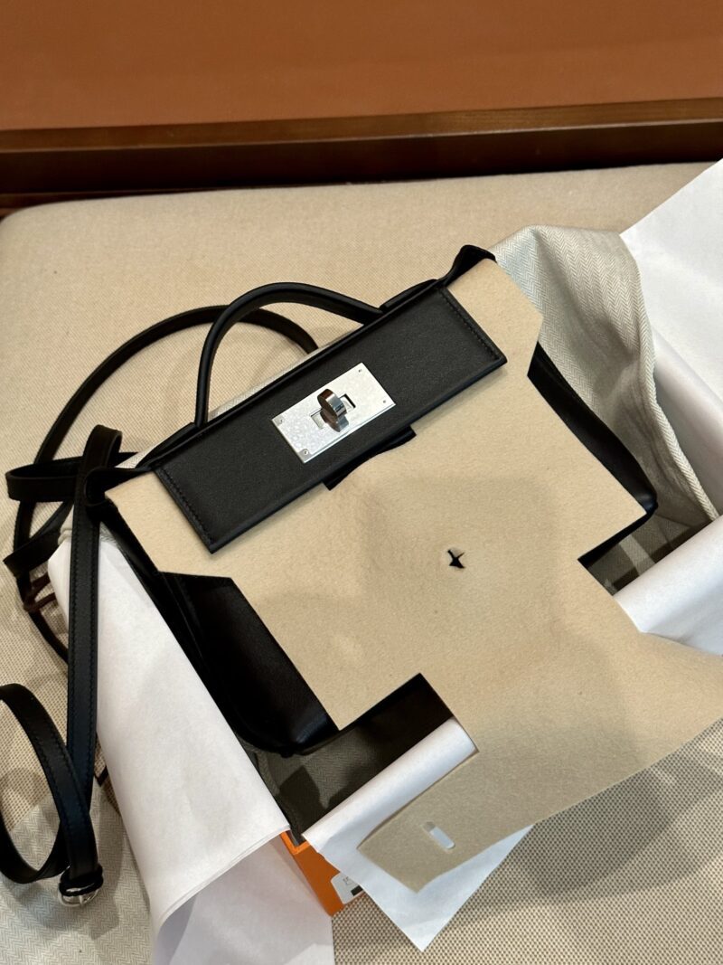 Hermès Mini Kelly 2424 Volupto & Swift Noir Silver Hardware - Image 4