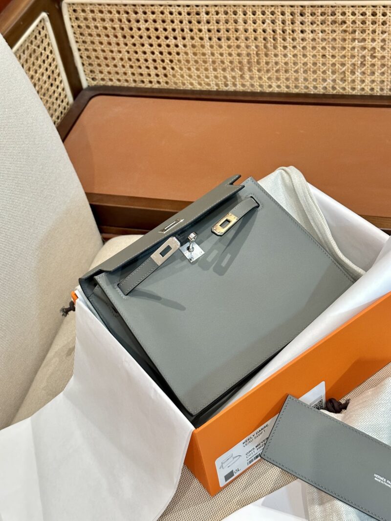 Hermès Kelly Danse Swift Gris Meyer Silver Hardware - Image 5