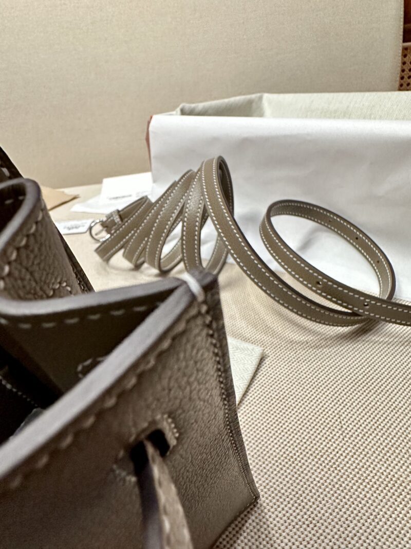 Hermès Kelly Danse 22 Evercolor Etoupe Silver Hardware