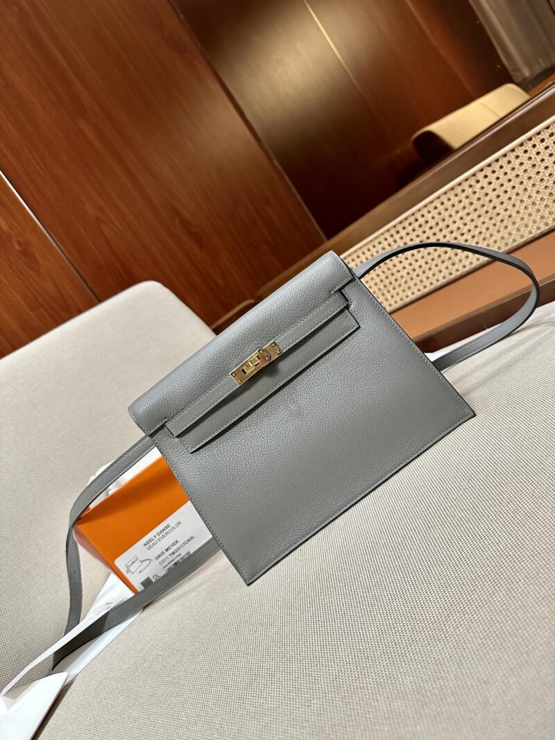 Hermès Kelly Danse 22 Evercolor Gris Meyer Gold Hardware
