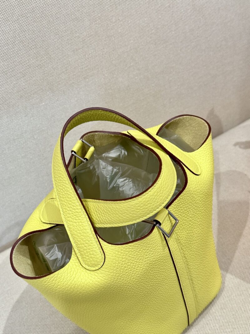 Hermès Picotin 18 Clemence Jaune Citron Silver Hardware - Image 4