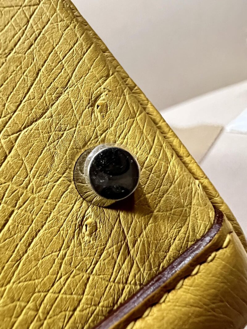 Hermès Mini Lindy 20 Ostrich Lime Silver Hardware - Image 13