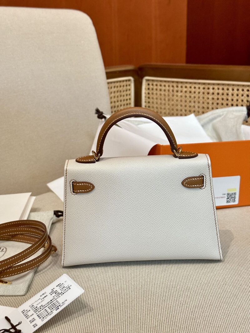 Hermès Mini Kelly 19 Epsom Craie & Gold Gold Hardware - Image 8
