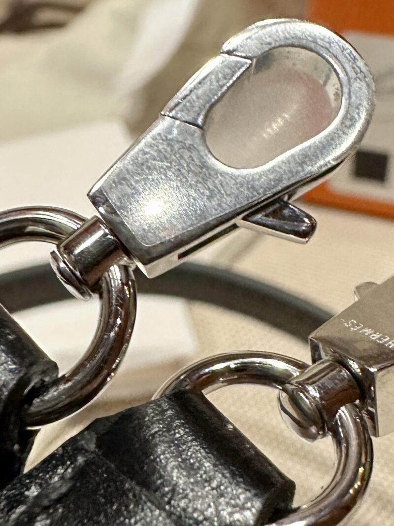 Hermès Mini Kelly Box Noir Silver Hardware - Image 9