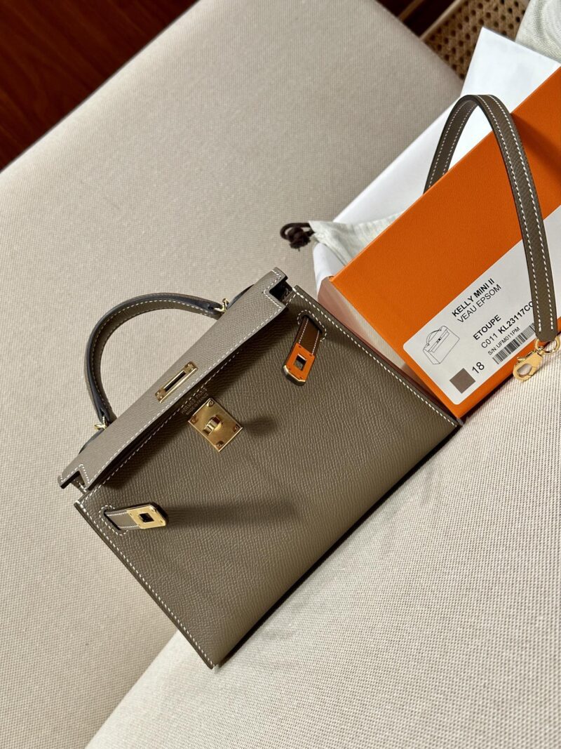 Hermès Mini Kelly Epsom Etoupe Gold Hardware - Image 5