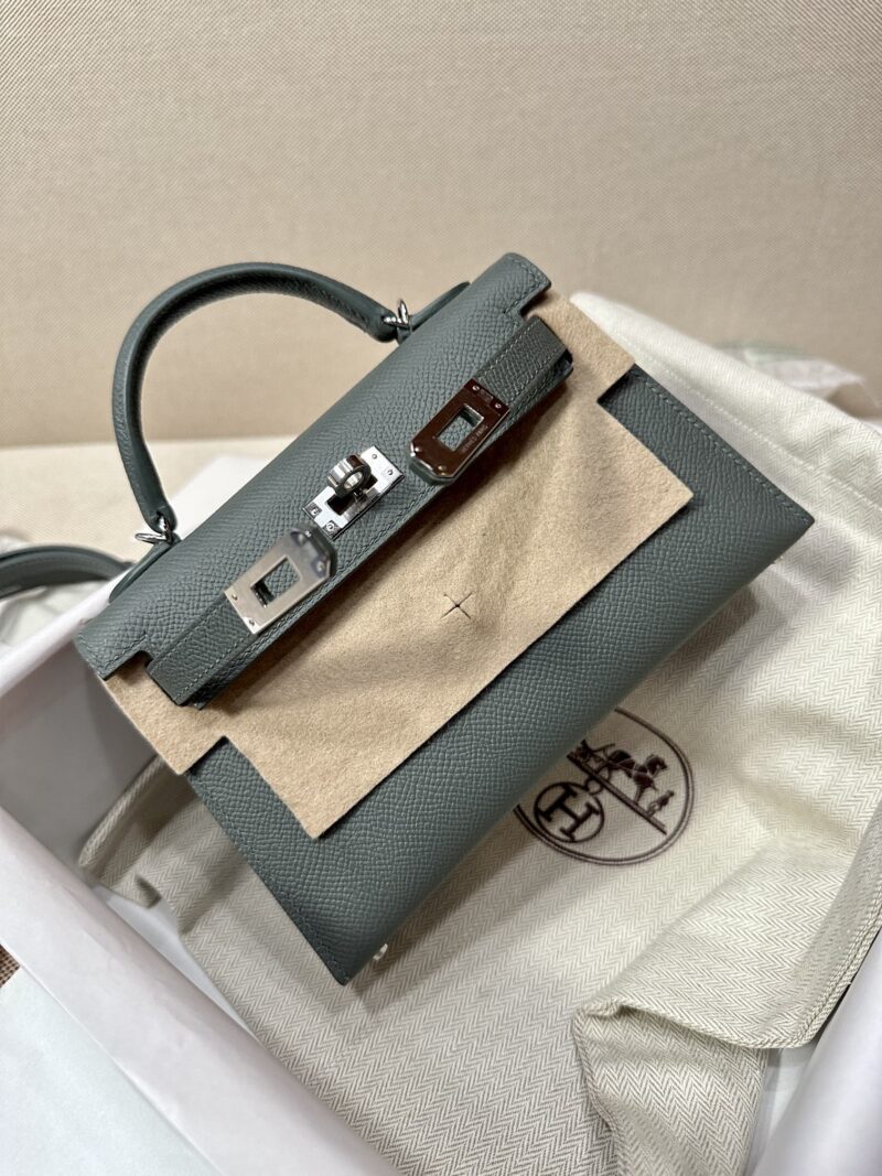Hermès Mini Kelly Epsom Vert Amande Silver Hardware - Image 2