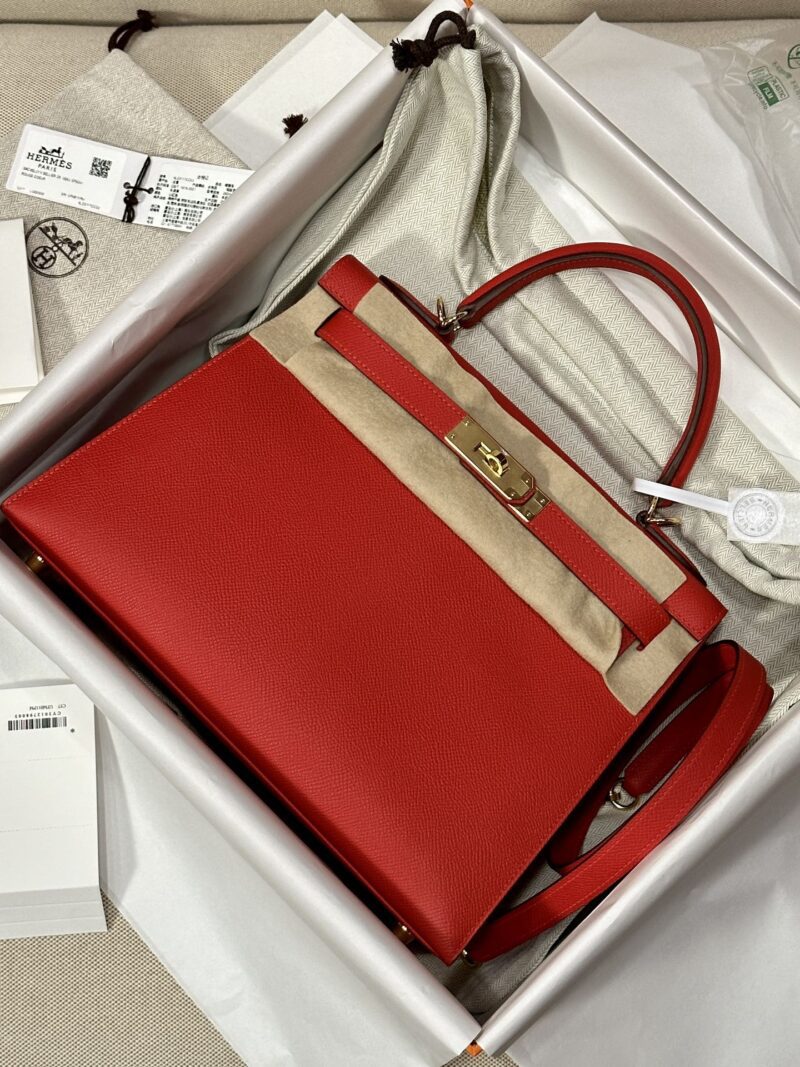 Hermès Kelly 25 Epsom Rouge Coeur Gold Hardware - Image 2