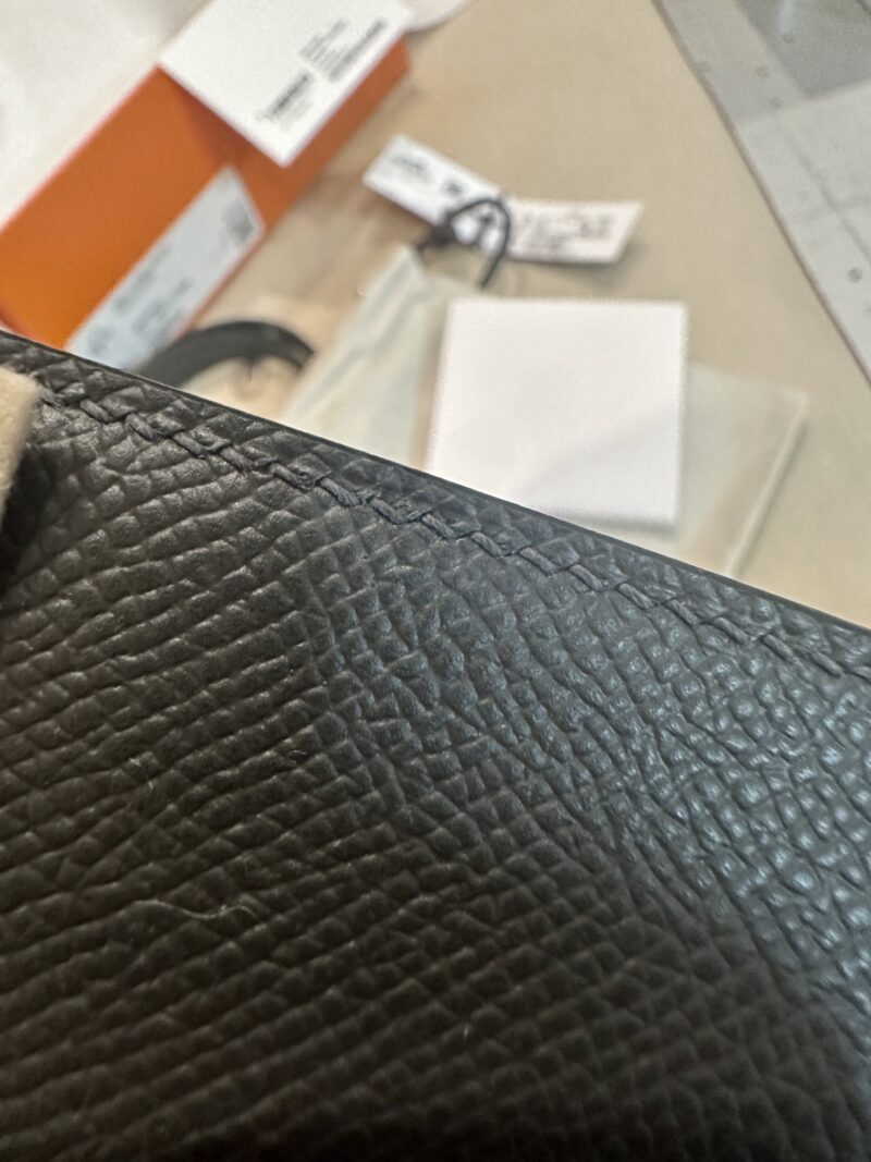 Hermès Kelly 25 Epsom Graphite Silver Hardware - Image 10