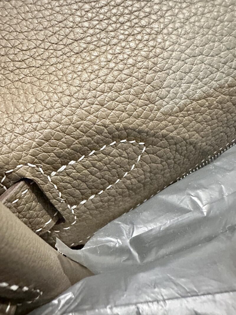 Hermès Kelly 28 Togo Etoupe, Silver Silver Hardware - Image 9