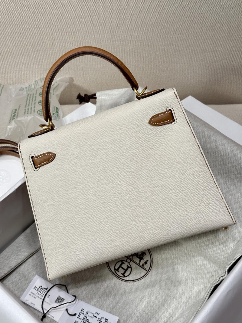 Hermès Kelly 25 Epsom Nata, Gold Gold Hardware - Image 5