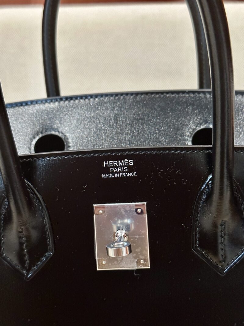 Hermès Birkin 30 Noir Box Palladium Hardware - Image 6