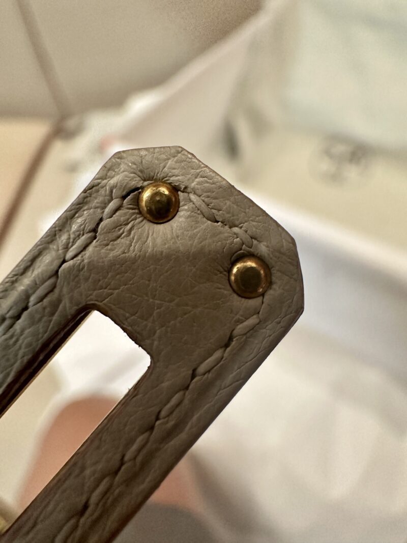 Hermès Birkin 25 Beton Ostrich Gold Hardware - Image 5