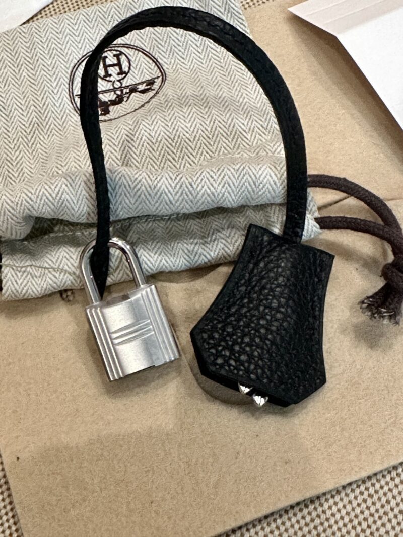 Hermès Birkin 25 Noir, Silver Togo Palladium Hardware - Image 21