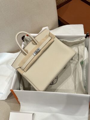 Hermès Birkin 25 Craie, Silver Togo Palladium Hardware