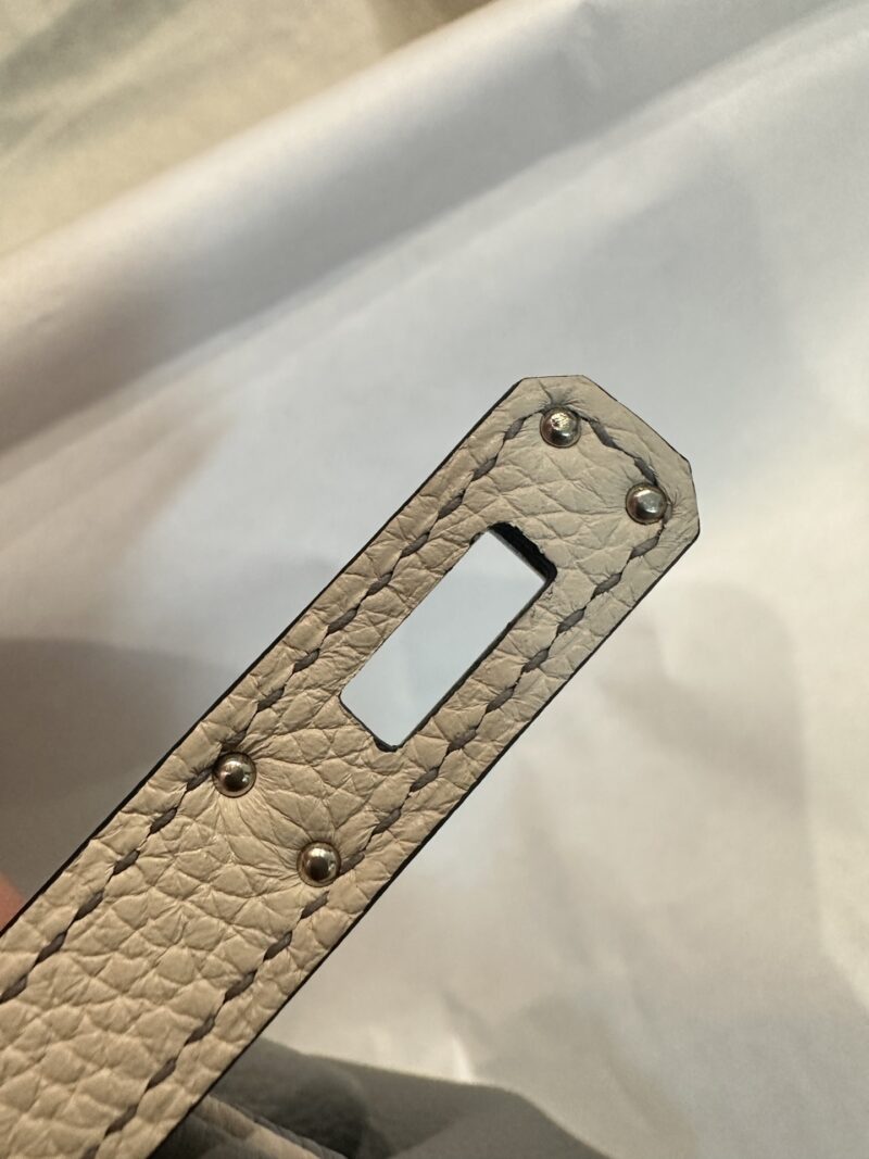 Hermès Birkin 25 Blue De Presse, Craie Togo Palladium Hardware - Image 12