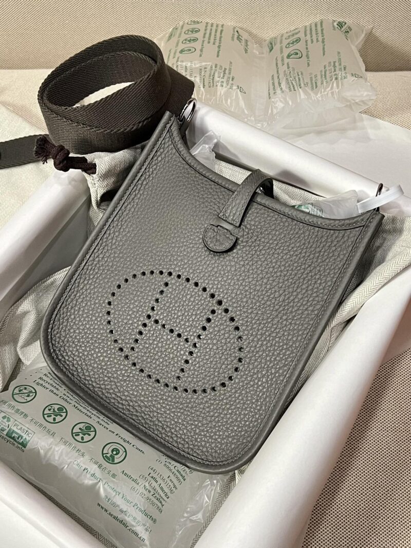Hermès Mini Evelyne 16 Taurillon Clemence Etain Silver Hardware - Image 2