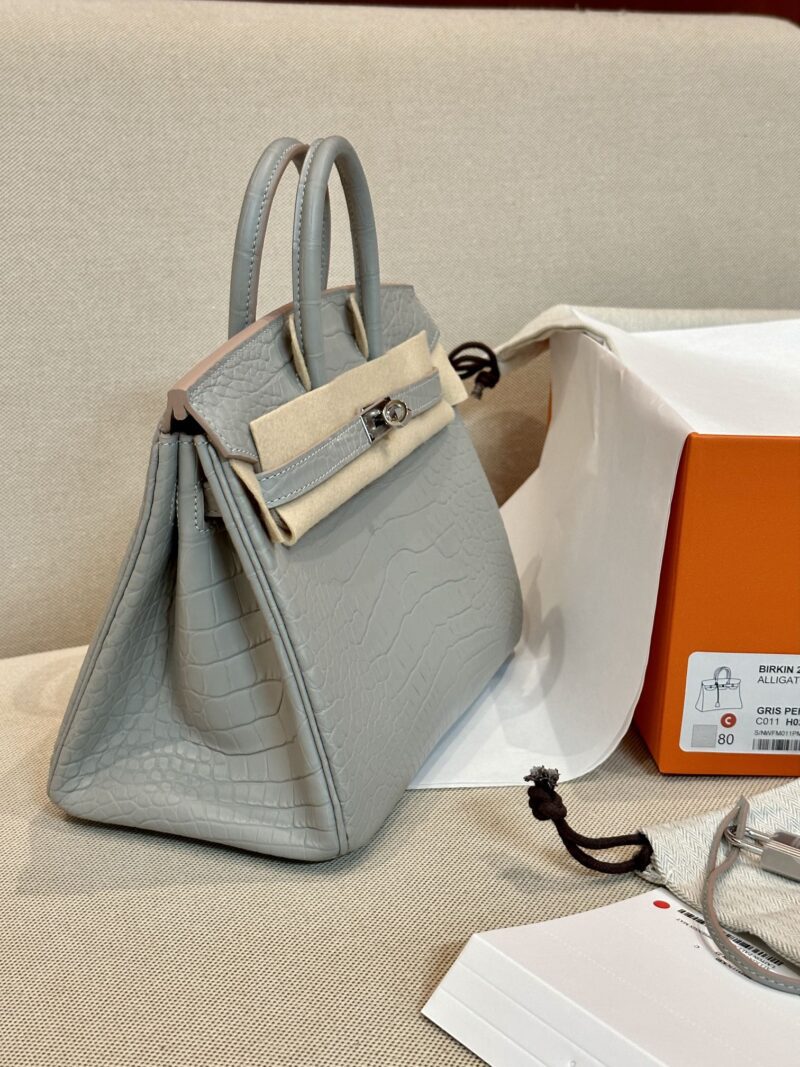 Hermès Birkin 25 Gris Pearl Matte Alligator Palladium Hardware - Image 5