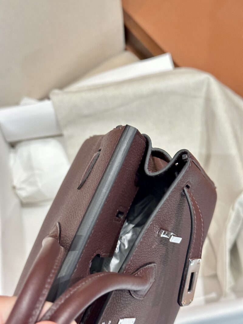Hermès Birkin 25 Rouge Sellier, Silver Togo Palladium Hardware - Image 7